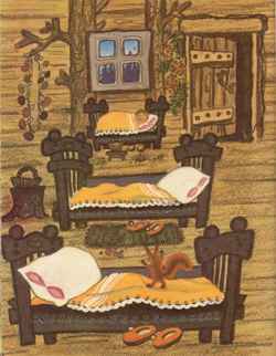 Сказка Три медведя - Три медведя сказка - Девочка легла в большую кровать