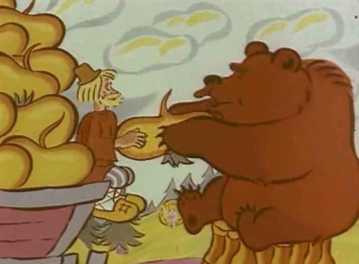 Сказка Мужик и медведь - Вершки и корешки сказка - Рисунок 4